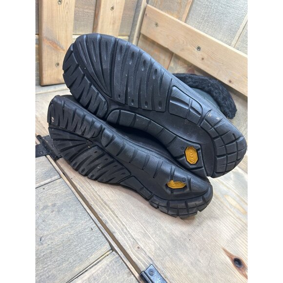 US7 UGG Leather Fold Over Shearling Lined Boots Vibram Sheepskin Waterproof - Picture 6 of 8